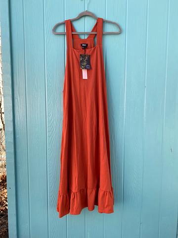 Mien Studios pinafore dress in rust
