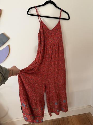 Wide leg romper