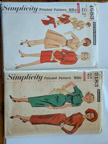vintage sewing patterns - mid century, 40" bust
