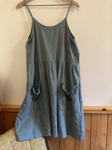 Agave spaghetti strap linen dress