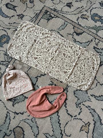 Baby Bundle: Hat, Bib, Burb Cloth