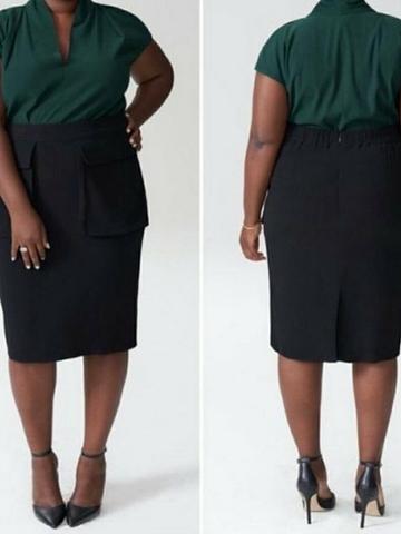 Caura crepe pocket dressy cargo skirt (Universal standard M 18-20)