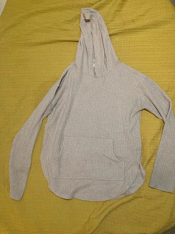 Waffle hooded top