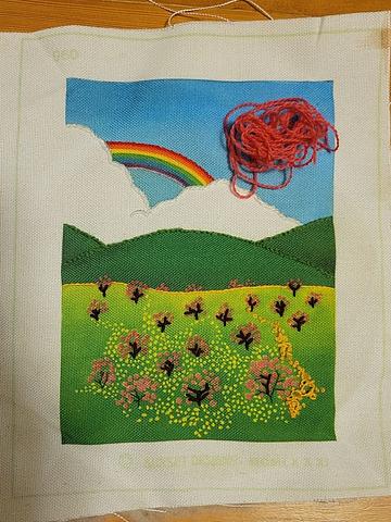 Crewel Quilt Piece 9×11