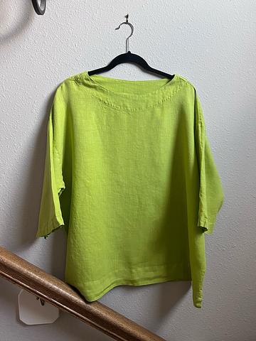 Lime chartreuse linen top