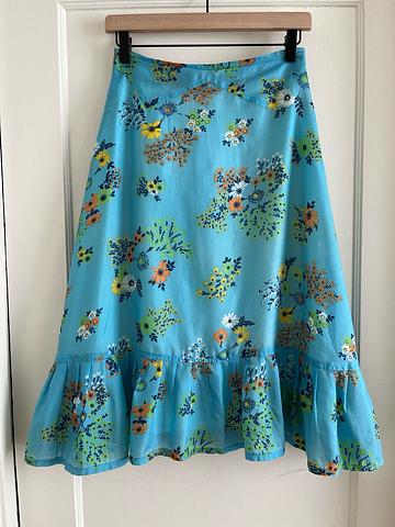 70s Handsewn Floral Skirt