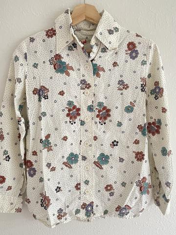vintage floral button-up blouse