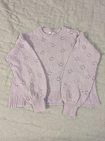 Pointelle cotton sweater