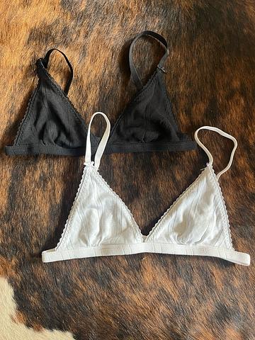 Pointelle triangle bralettes