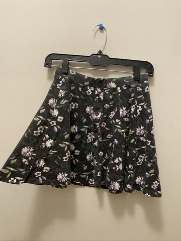 floral mini flare skirt