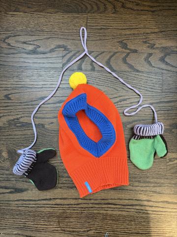 Verloop kids Pom balaclava poppy/cobalt
