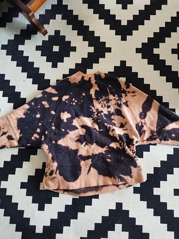 Cropped bleach dyed sweatshirt