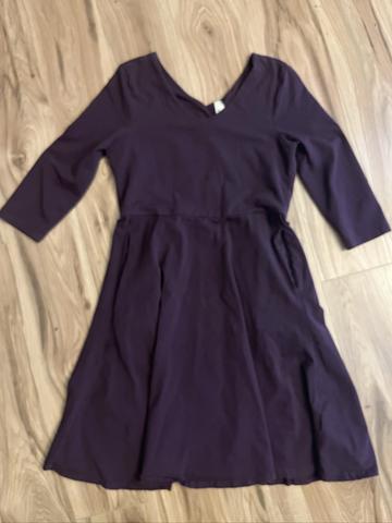 Mini purple v neck dress
