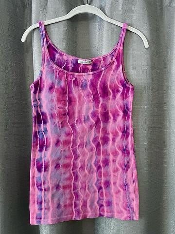 Pink ice dye ribbed tank