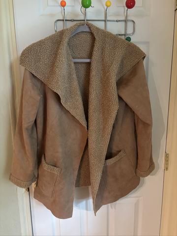 Y2K shearling drape coat