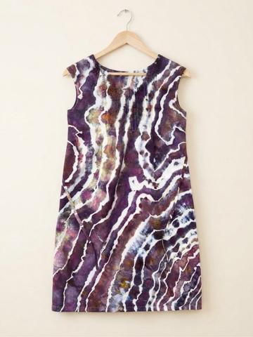 Ice Dyed Linen Handmade Dress