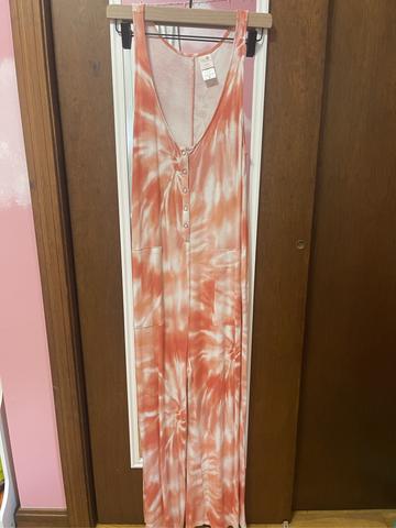Coral lounge tank jumpsuit