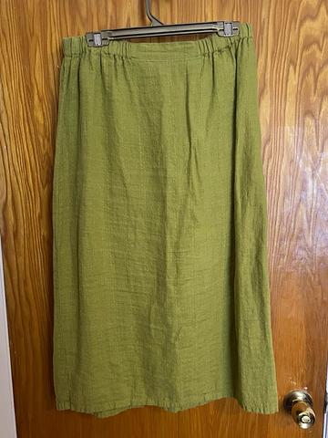 Green Linen Skirt