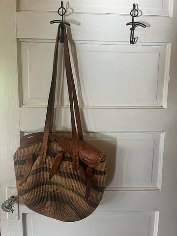 Sisal and leather bag