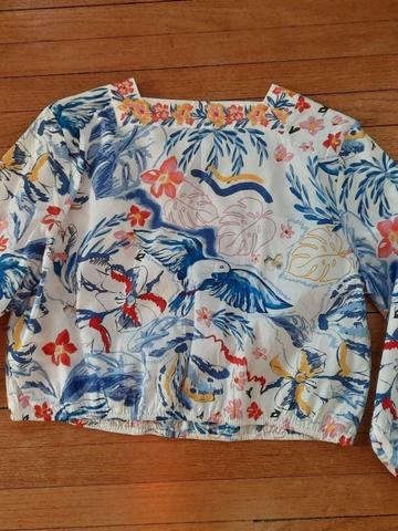 Tropical print top