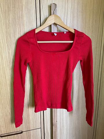 Ribbed Square Neck Top