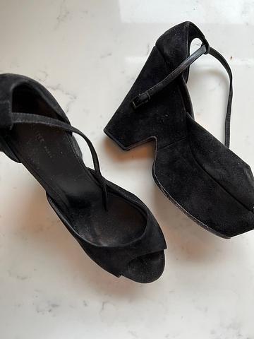 celine suede platform sandals