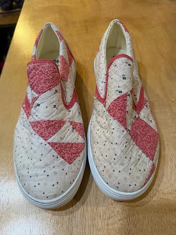 Quilted Sneakers Red & White