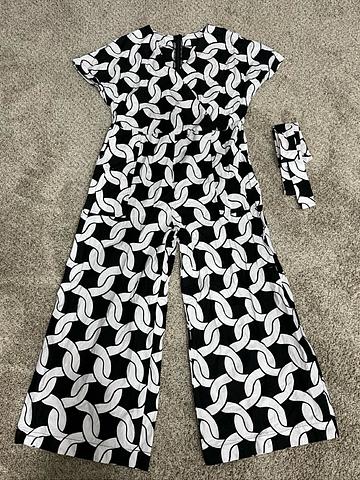 Black and white print jumpsuit