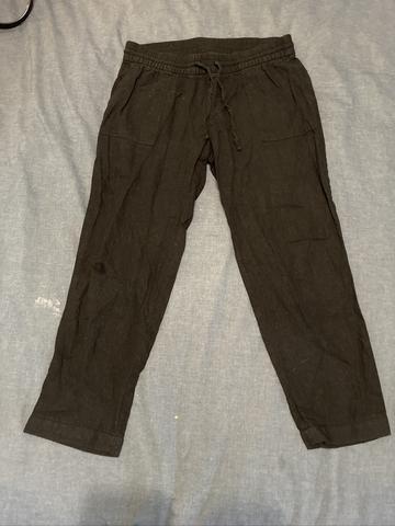 Cropped black linen pants
