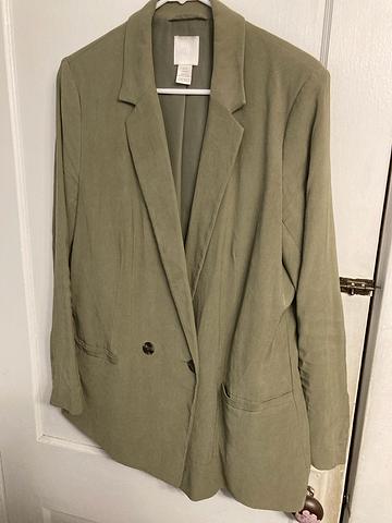 Olive green rayon blazer