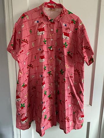 Collared Swing Dress in Cottage Core Linen