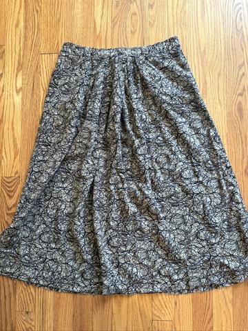 Abstract linen blend skirt