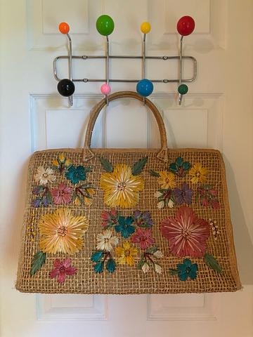 Raffia Floral Tote