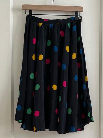 80s Does 50s Silk Circle Skirt