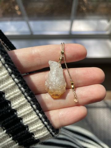 Citrine + Silk + Gold Vermeil Necklace