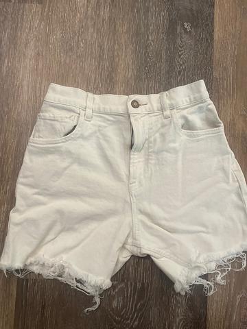 White Denim Cut Off Shorts