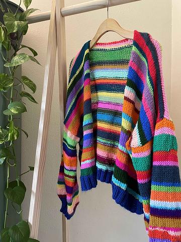 Scrap-yarn cardigan