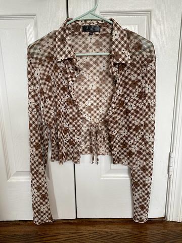 Cropped sheer blouse