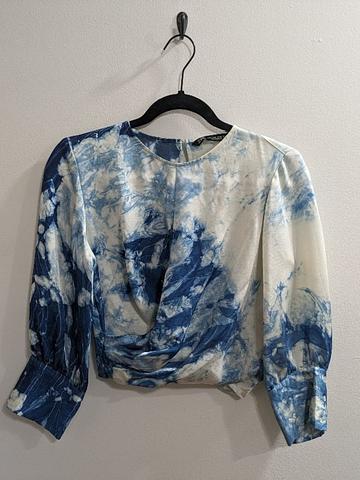 Indigo dyed viscose shirt