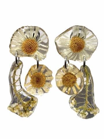 REAL pressed flower earrings