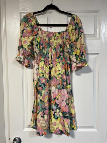 Floral linen dress