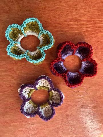 Flower scrunchies