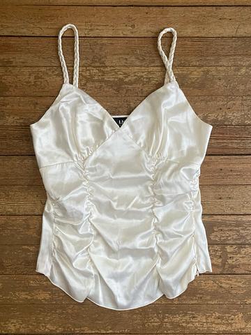 90s Satin Corset Tank Top with Braided Straps