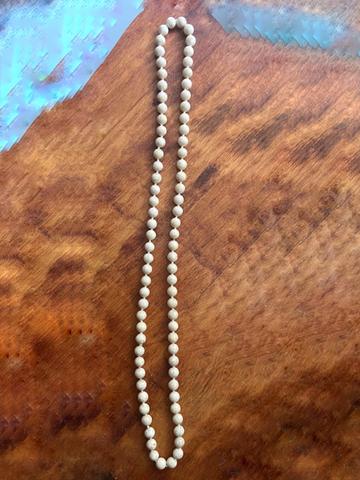 Riverstone/fossil jasper round bead necklace - not made by me