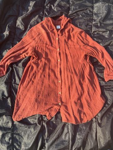 Orange cotton flowy top
