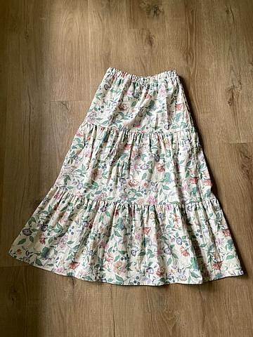 Cotton Floral Tiered Skirt