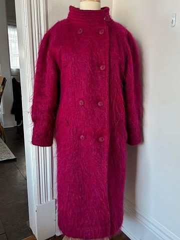 Pink Mohair Wool Coat