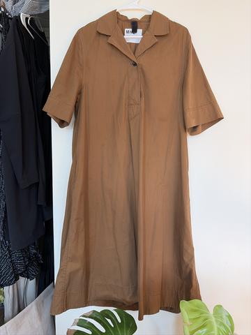 cotton open collar dress