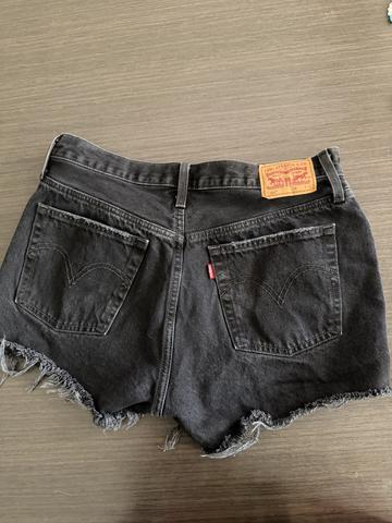 501 high rise distressed shorts