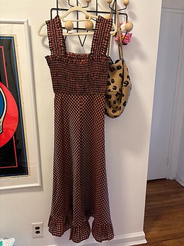 Check Seersucker Smock Dress